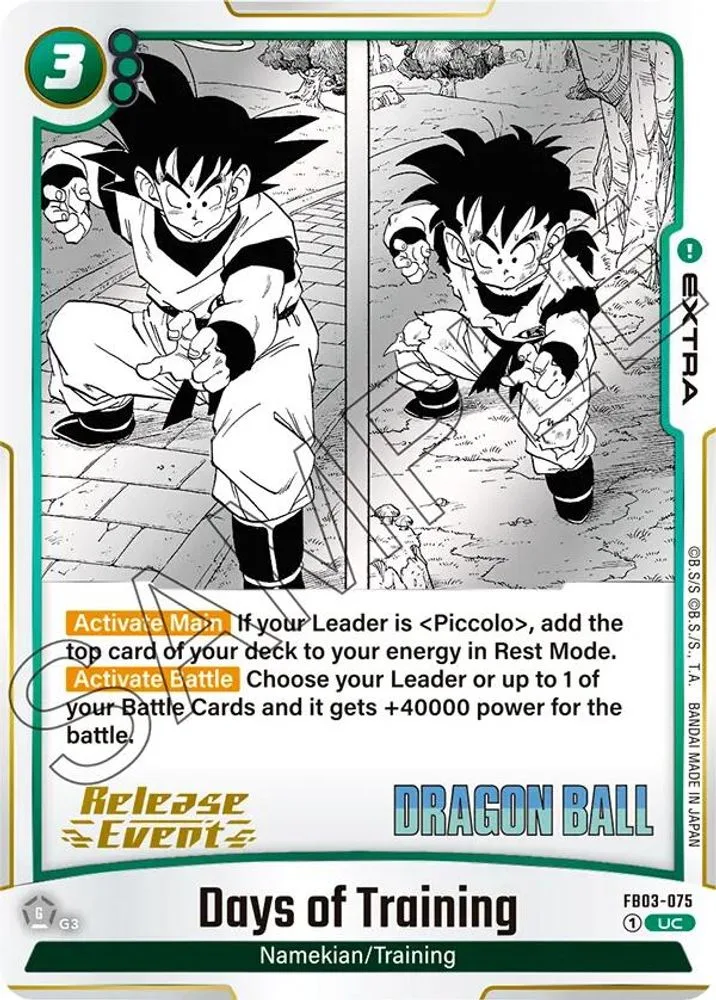 Days of Training (Manga Booster 01 Release Event)