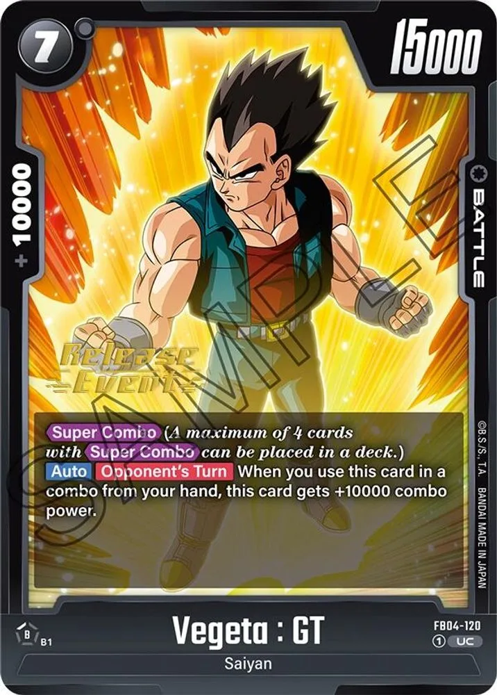Vegeta : GT (Release Event)