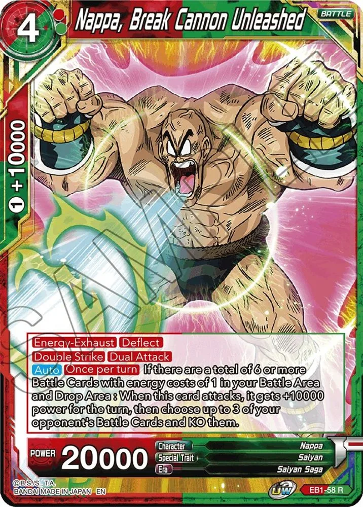 Nappa, Break Cannon Unleashed