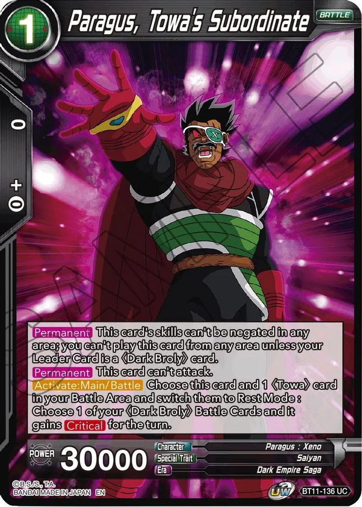 Paragus, Towa's Subordinate