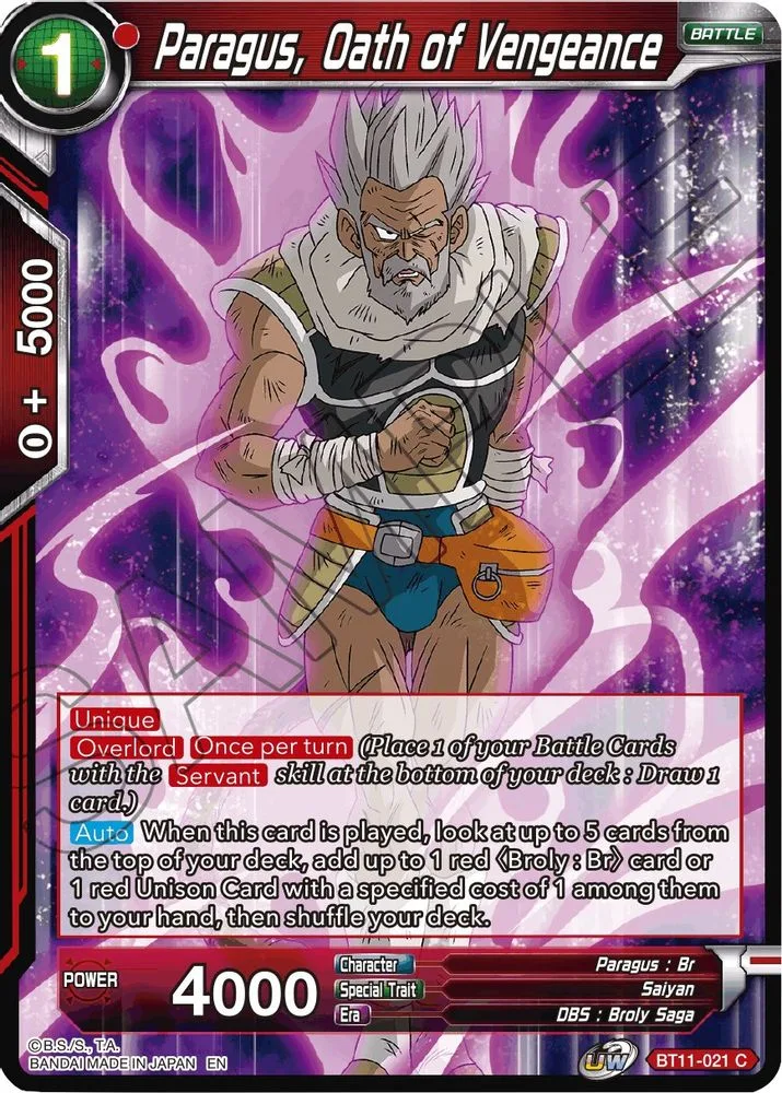 Paragus, Oath of Vengeance