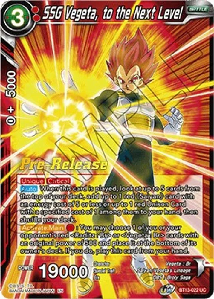 SSG Vegeta, to the Next Level (Pre-Release)