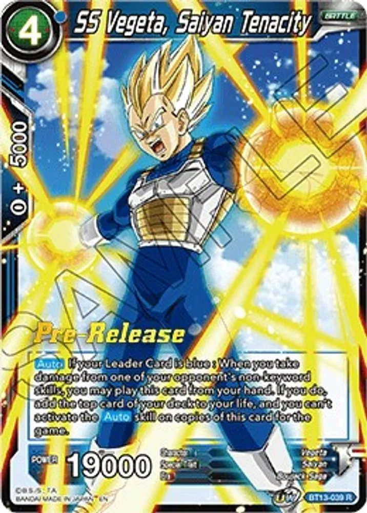 SS Vegeta, Saiyan Tenacity (Pre-Release)