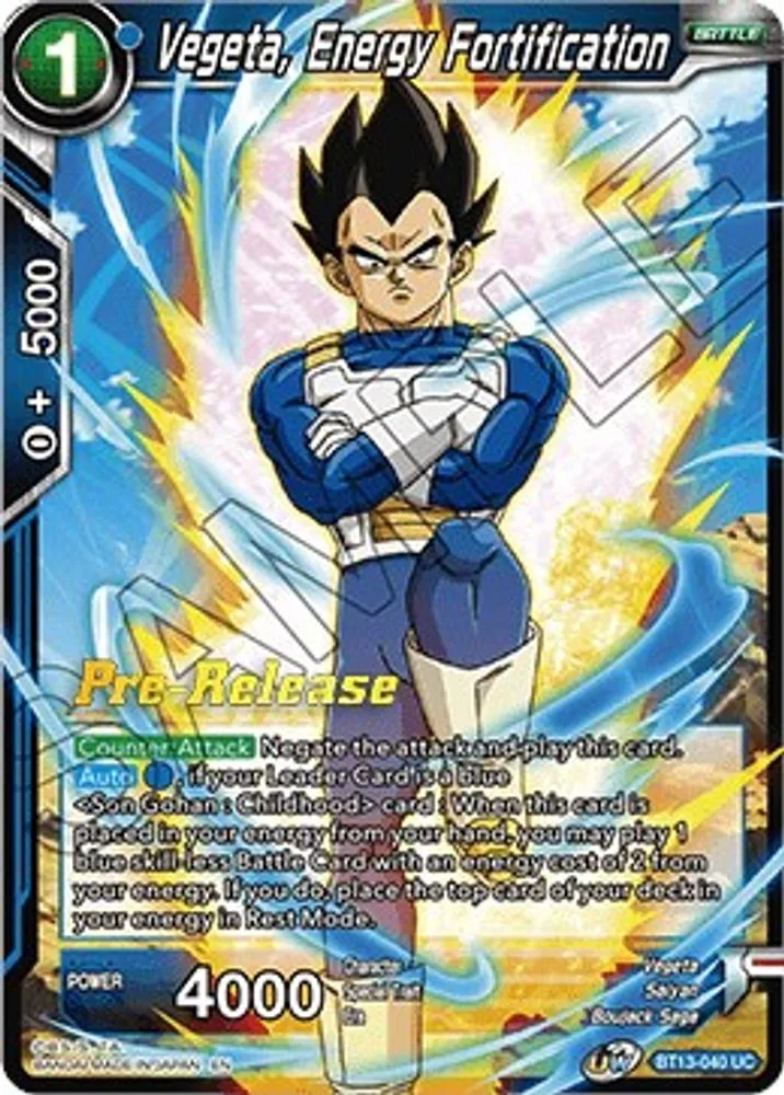 Vegeta, Energy Fortification (Pre-Release)