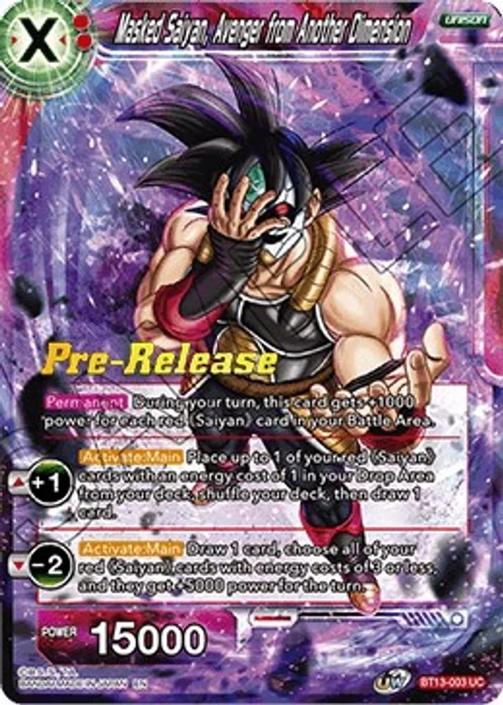 Masked Saiyan, Avenger from Another Dimension (Pre-Release)