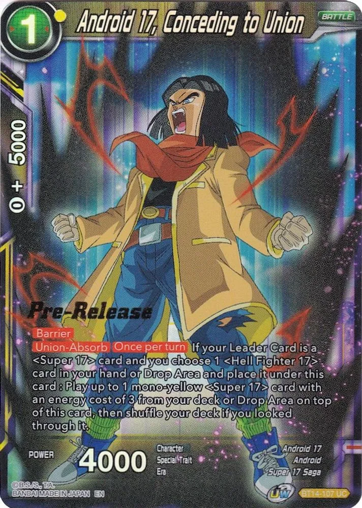 Android 17, Conceding to Union (Pre-Release)