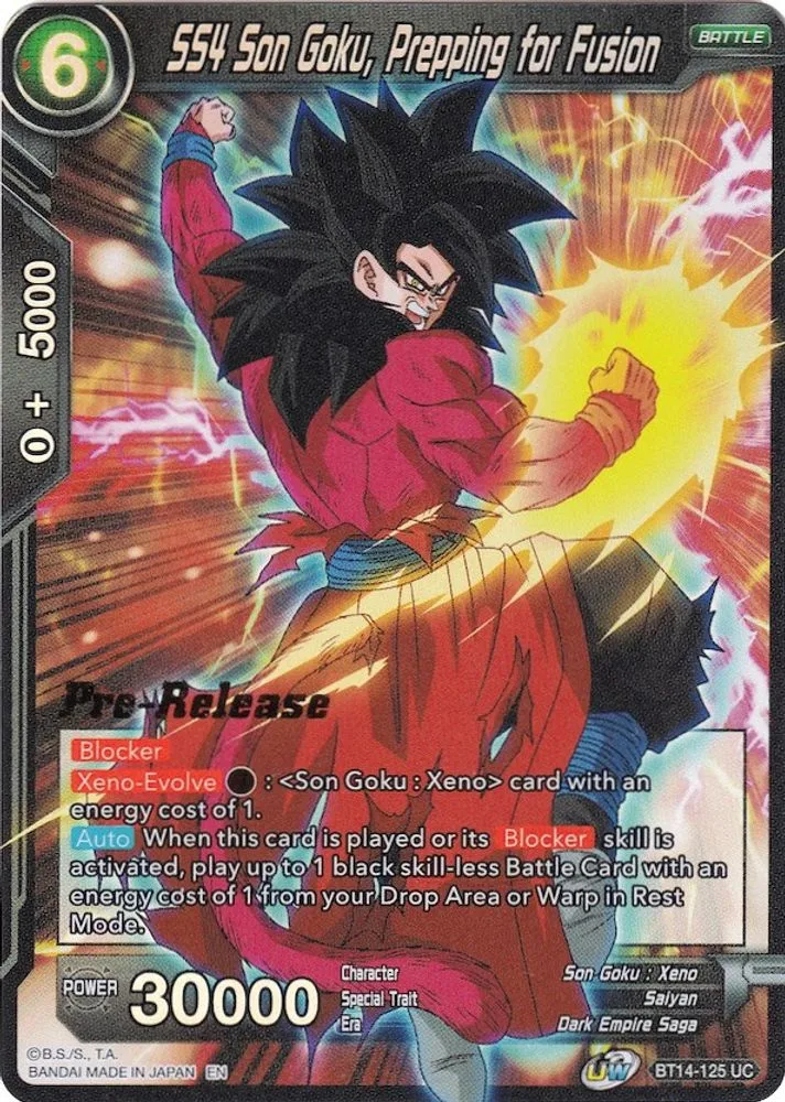 SS4 Son Goku, Prepping for Fusion (Pre-Release)