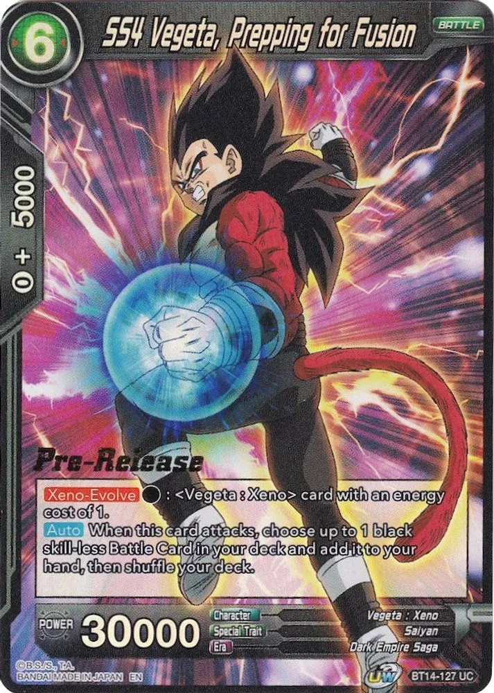 SS4 Vegeta, Prepping for Fusion (Pre-Release)