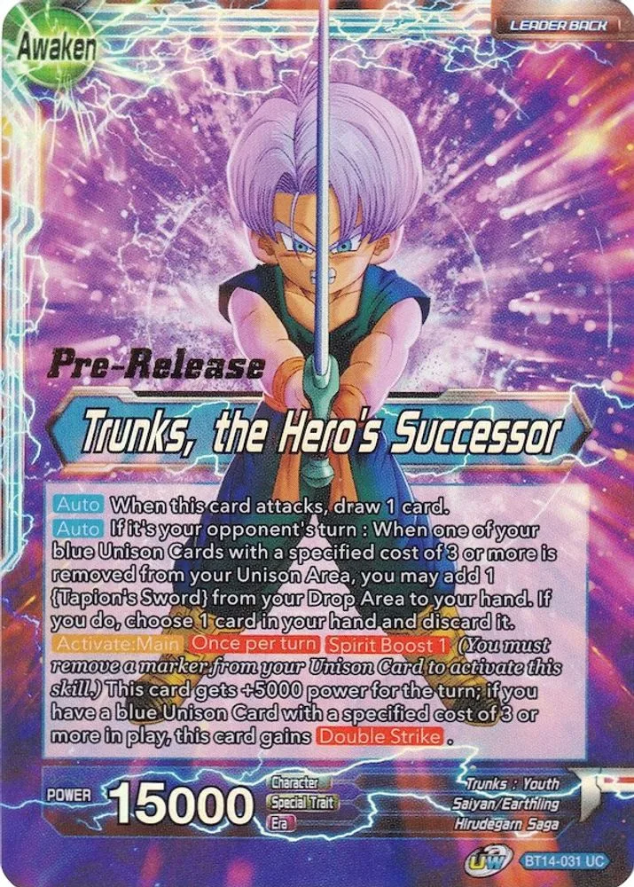 Trunks // Trunks, the Hero's Successor (Pre-Release)