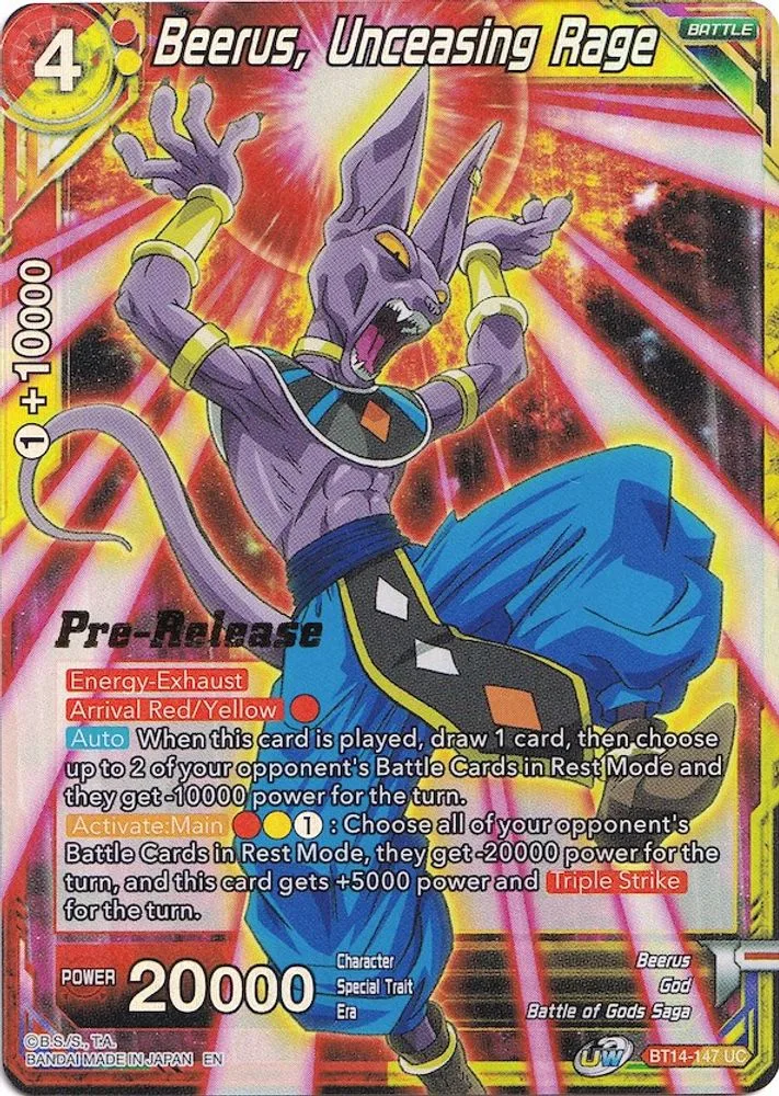 Beerus, Unceasing Rage (Pre-Release)