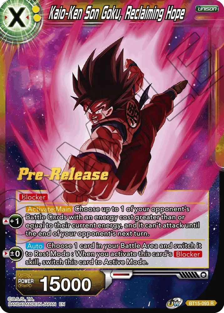 Kaio-Ken Son Goku, Reclaiming Hope (Pre-Release)