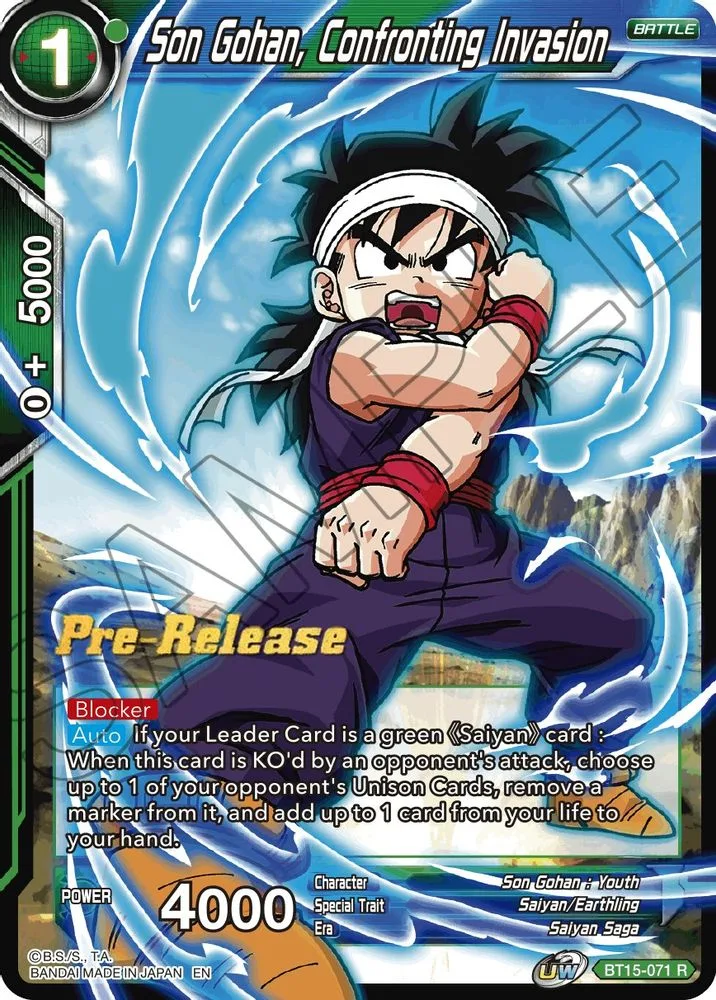 Son Gohan, Confronting Invasion (Pre-Release)