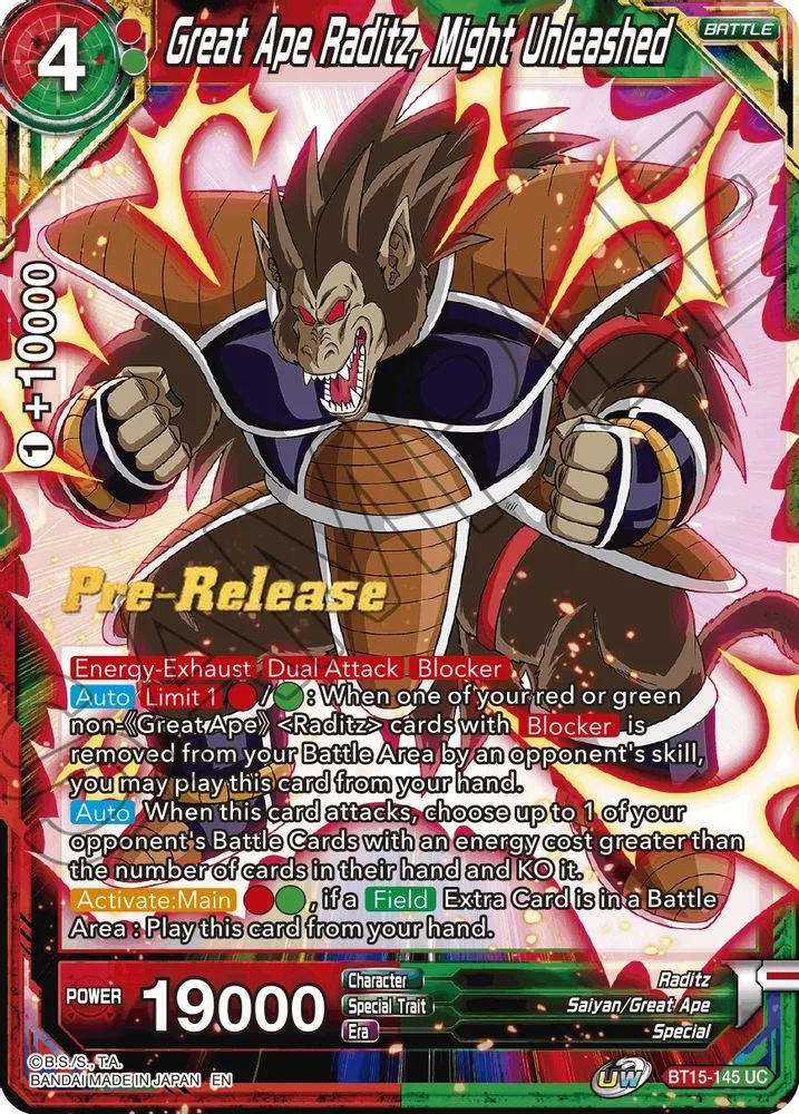 Great Ape Raditz, Might Unleashed (Pre-Release)