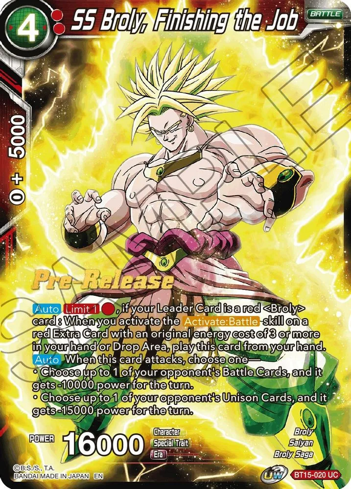 SS Broly, Finishing the Job (Pre-Release)