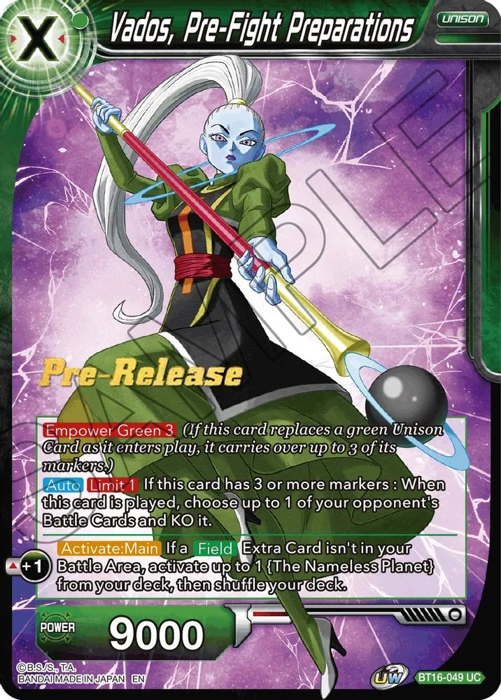 Vados, Pre-Fight Preparations (Pre-Release)
