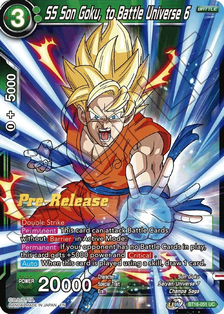 SS Son Goku, to Battle Universe 6 (Pre-Release)