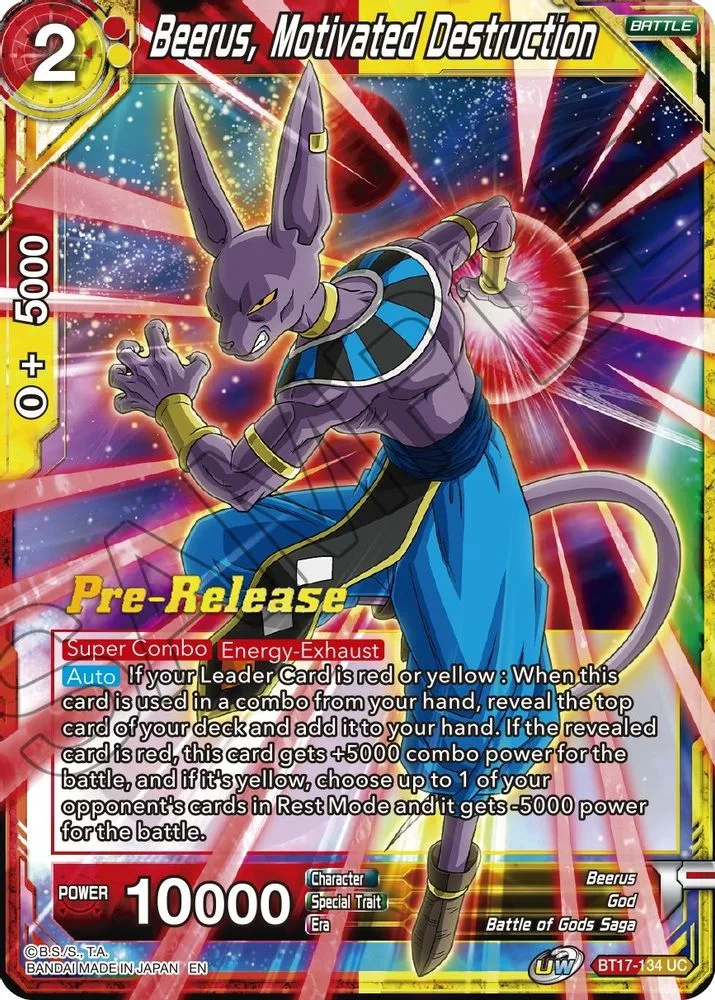 Beerus, Motivated Destruction (Pre-Release)
