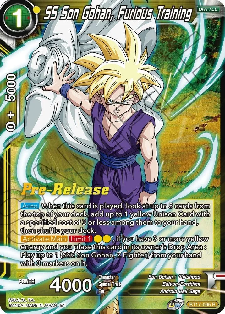 SS Son Gohan, Furious Training (Pre-Release)