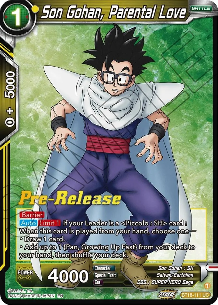Son Gohan, Parental Love (Pre-Release)