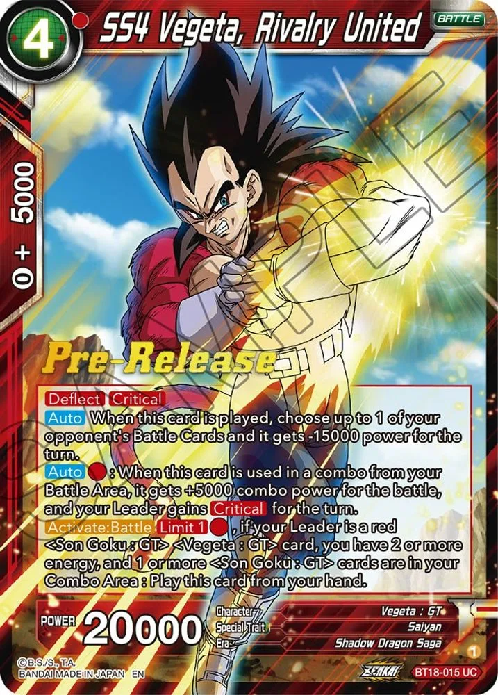 SS4 Vegeta, Rivalry United (Pre-Release)