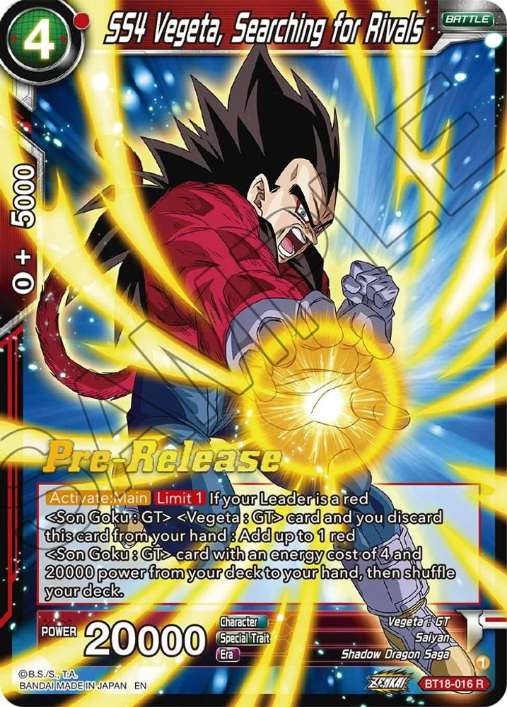 SS4 Vegeta, Searching for Rivals (Pre-Release)