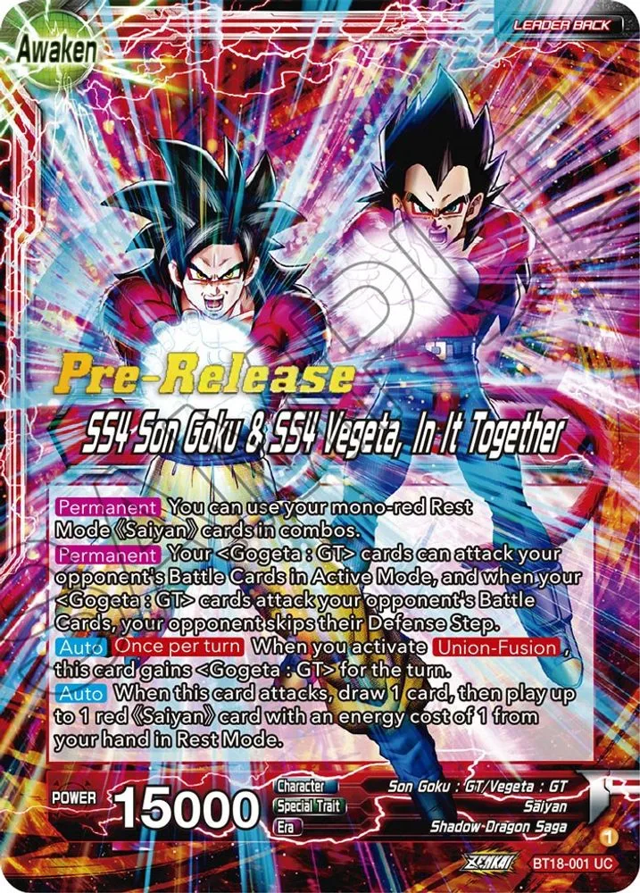 Son Goku & Vegeta // SS4 Son Goku & SS4 Vegeta, In It Together (Pre-Release)
