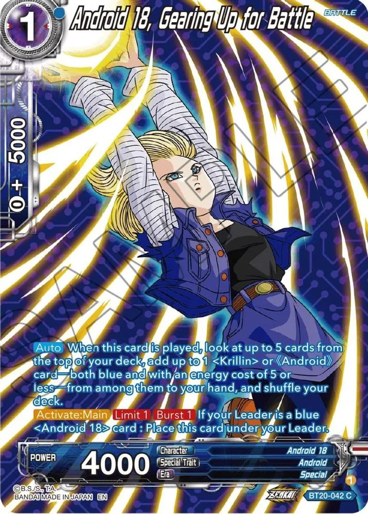 Android 18, Gearing Up for Battle (Silver Foil)