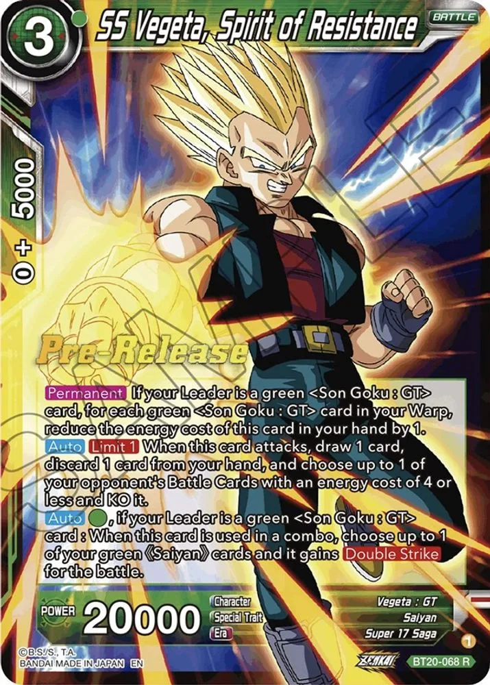 SS Vegeta, Spirit of Resistance (Pre-Release)