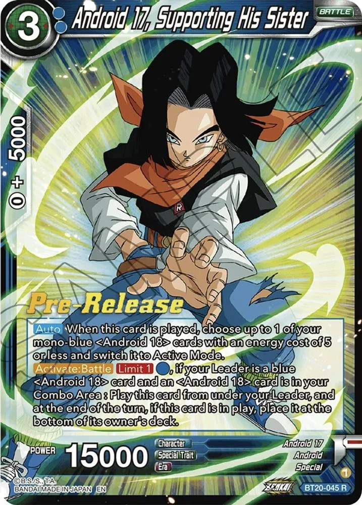 Android 17, Supporting His Sister (Pre-Release)