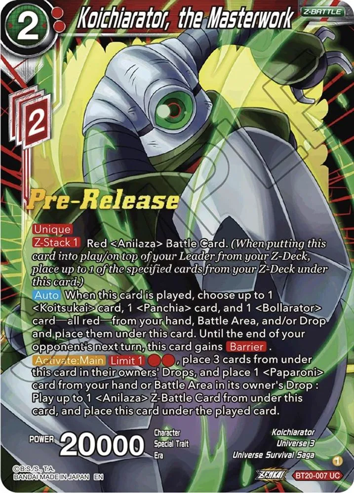 Koichiarator, the Masterwork (Pre-Release)