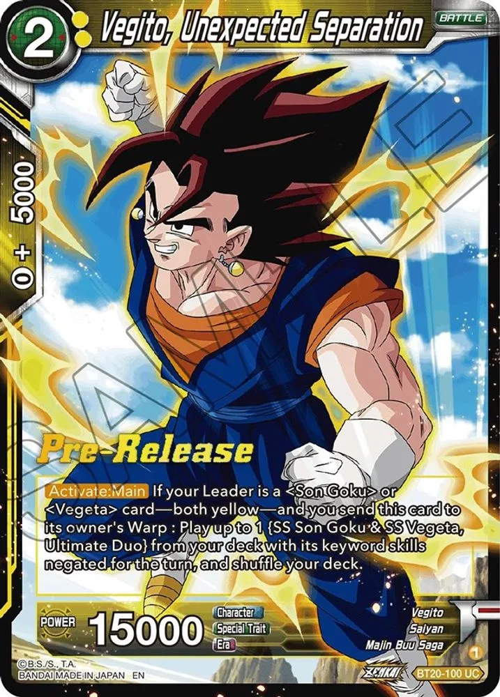 Vegito, Unexpected Separation (Pre-Release)