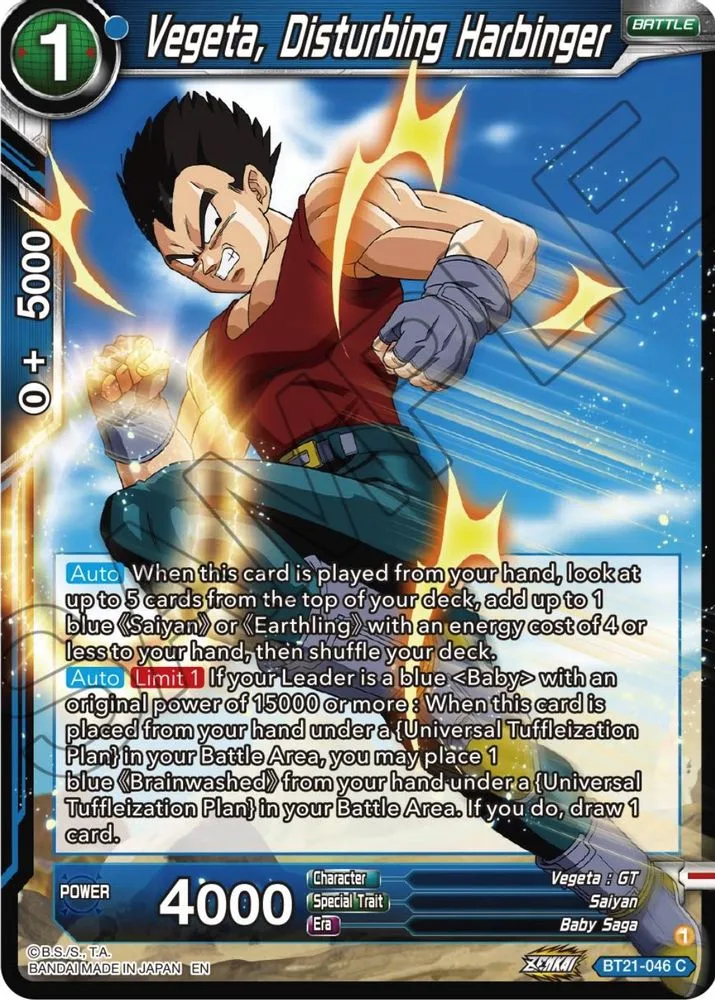 Vegeta, Disturbing Harbinger