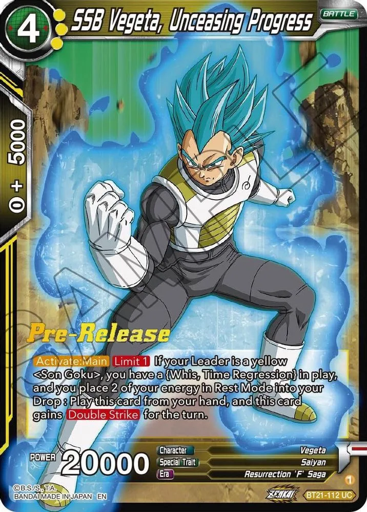 SSB Vegeta, Unceasing Progress (Pre-Release)