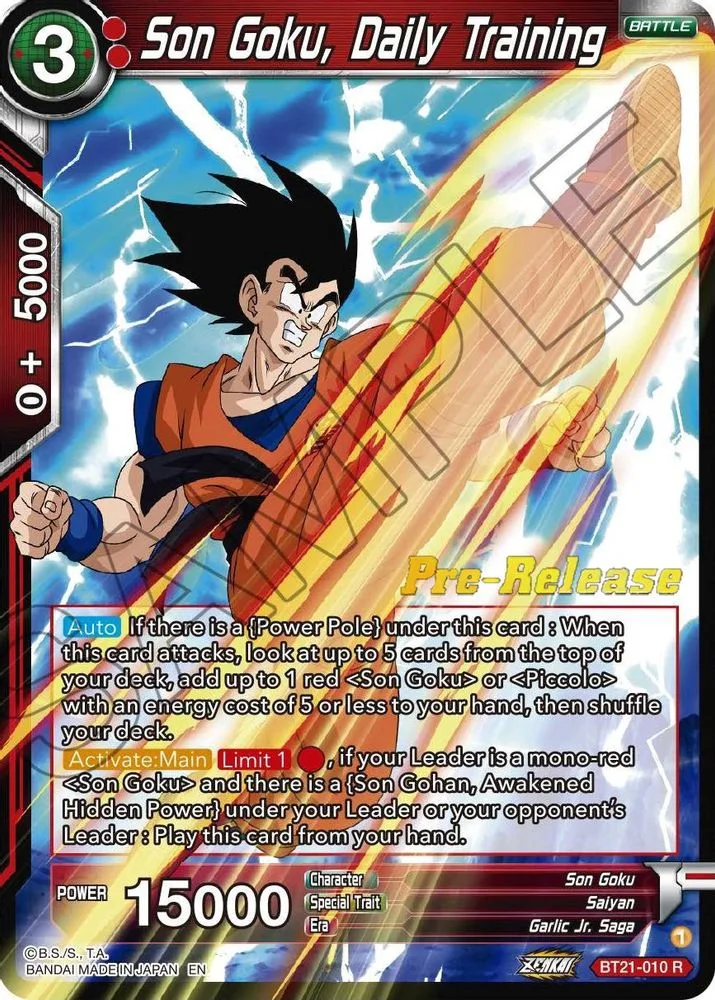 Son Goku, Daily Training (Pre-Release)