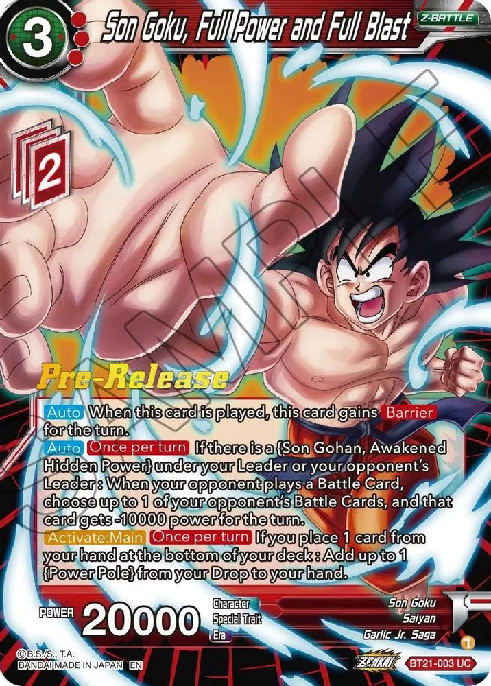 Son Goku, Full Power and Full Blast (Pre-Release)