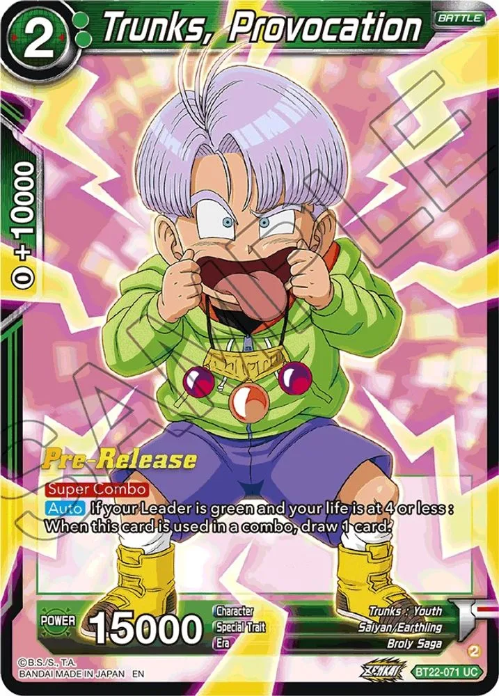 Trunks, Provocation (Pre-Release)