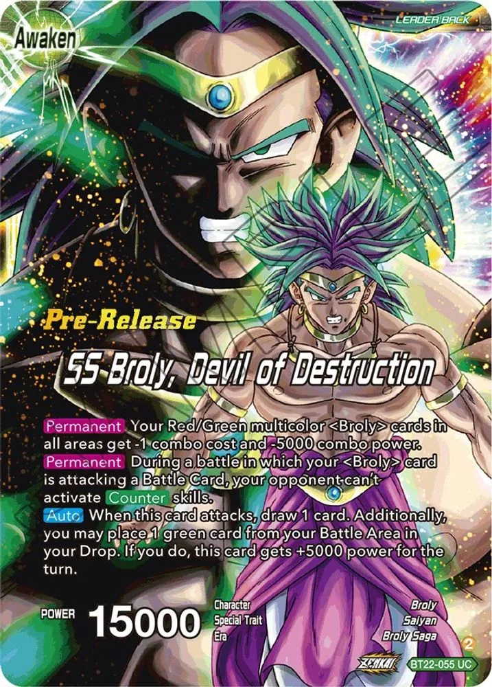 Broly & Paragus // SS Broly, Devil of Destruction (Pre-Release)