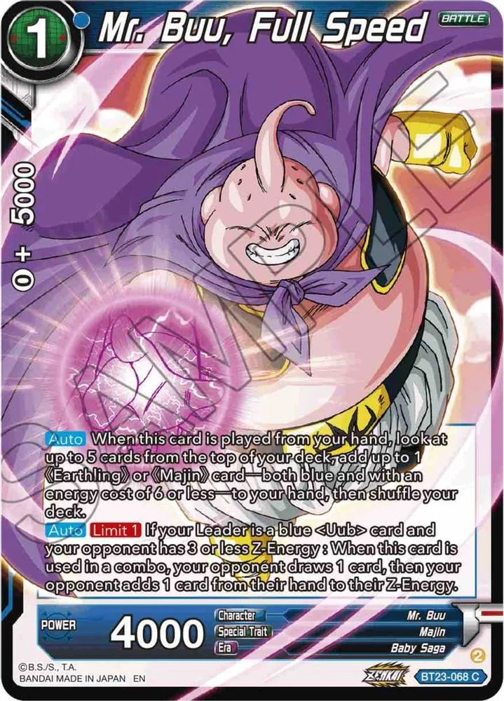 Mr. Buu, Full Speed