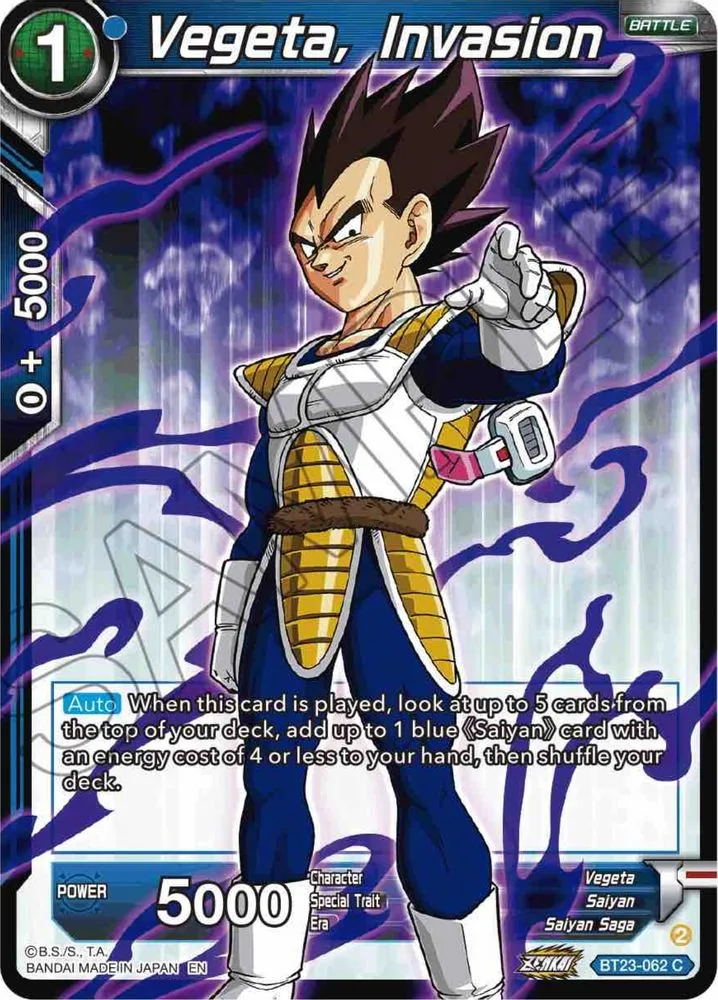 Vegeta, Invasion