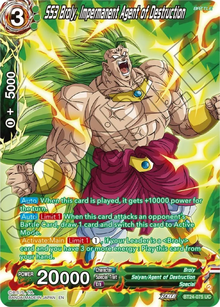 SS3 Broly, Impermanent Agent of Destruction (Collector Booster Silver)