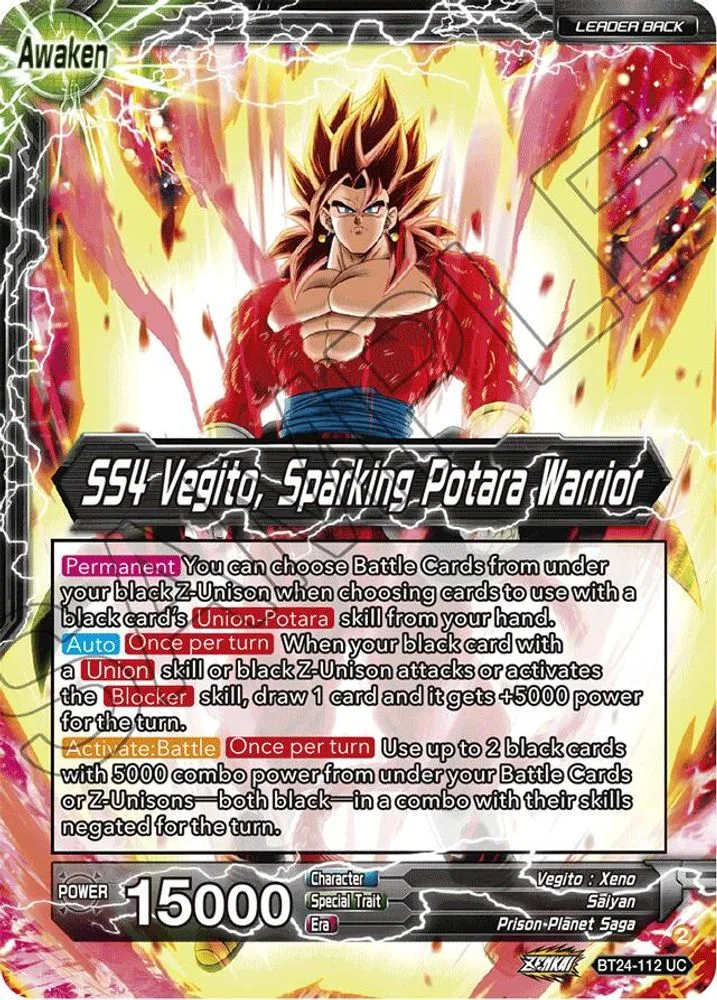 SS4 Son Goku & SS4 Vegeta // SS4 Vegito, Sparking Potara Warrior (Collector Booster Foil)