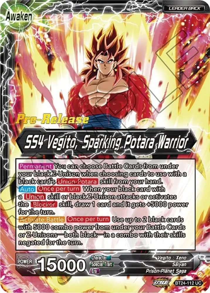 SS4 Son Goku & SS4 Vegeta // SS4 Vegito, Sparking Potara Warrior (Pre-Release)