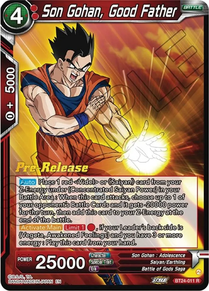 Son Gohan, Good Father (Pre-Release)