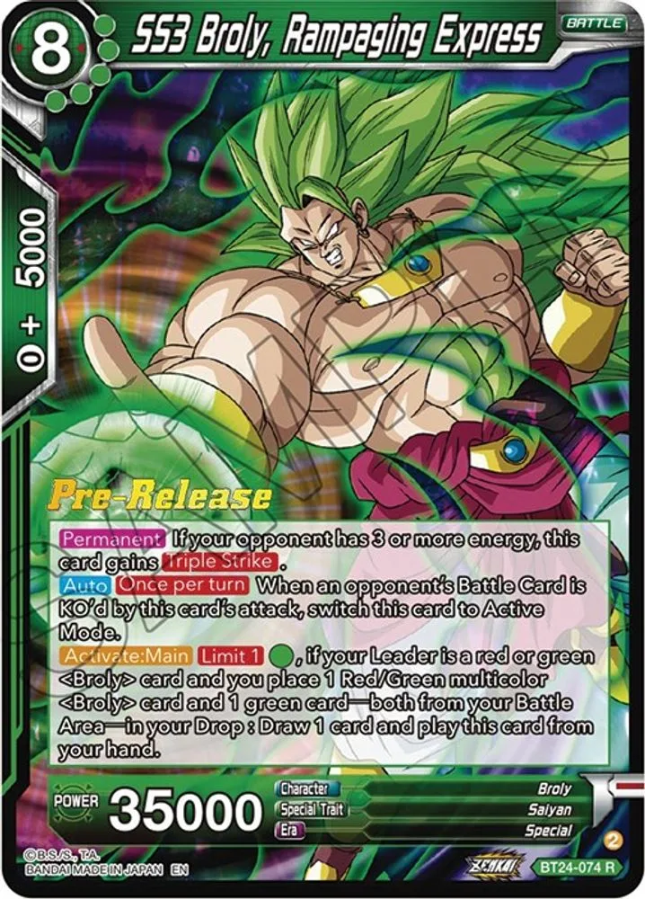 SS3 Broly, Rampaging Express (Pre-Release)
