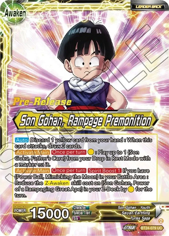 Son Gohan // Son Gohan, Rampage Premonition (Pre-Release)