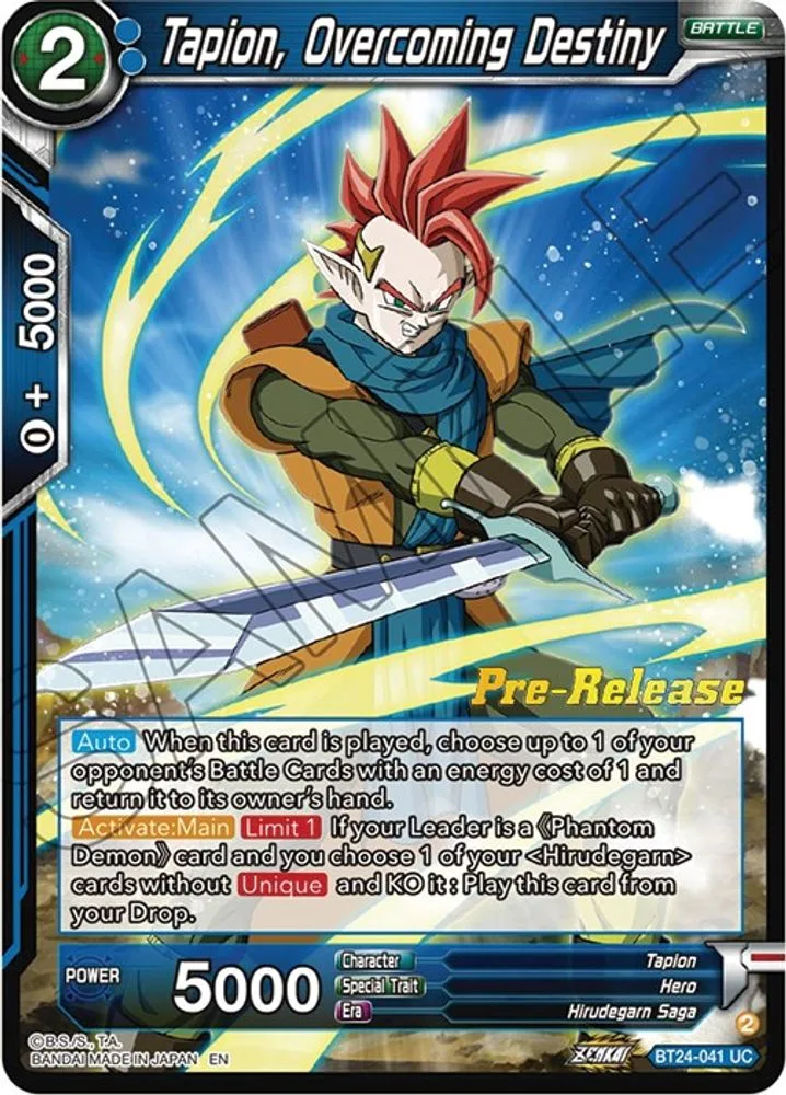 Tapion, Overcoming Destiny (Pre-Release)