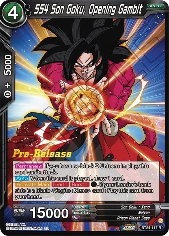 SS4 Son Goku, Opening Gambit (Pre-Release)