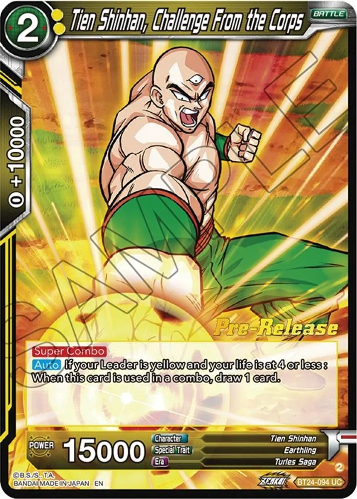 Tien Shinhan, Challenge From the Corps (Pre-Release)