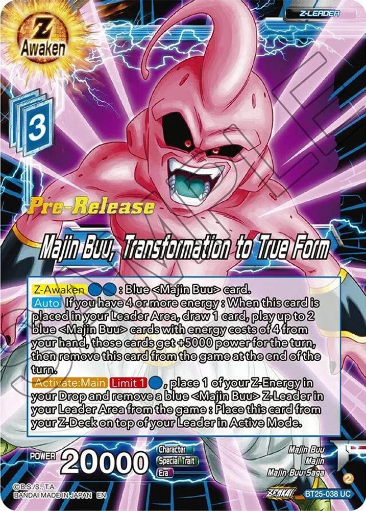Majin Buu, Transformation to True Form (Pre-Release)