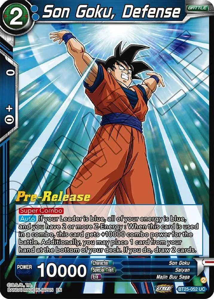 Son Goku, Defense (Pre-Release)